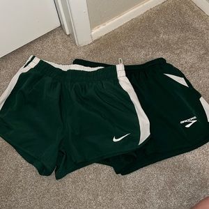 Set of 2 Green Shorts, Nike and Brooks